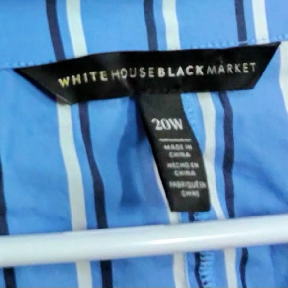 White House Black Market Blue Striped Blouse - Picture 10 of 10
